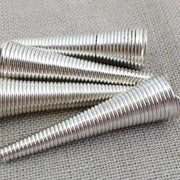 10 Vintage Silver Plated Spring Cone Bead Caps - Sea Beads