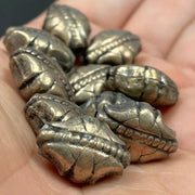 10 Vintage Silver Plated Stippled Metal Beads - Sea Beads