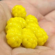 10 Vintage Yellow Berry Glass Beads - Sea Beads