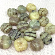 10 Vintage Yellow Brown Japan Glass Beads - Sea Beads