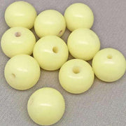 10 Vintage Yellow Buttercream Light Japan Round Glass Beads - Sea Beads