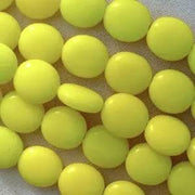 10 Vintage Yellow German Coin Glass Beads #4843 - Sea Beads