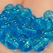 100 Blue Capri Light Czech Round Glass Beads - Sea Beads