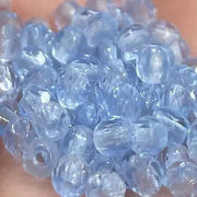 100 Blue Sapphire Light Fire Polished Glass Beads - Sea Beads