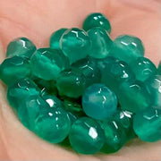 100 Green Jade Faceted Gemstone Beads - Sea Beads