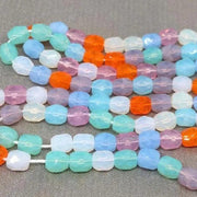 100 Mixed Opalescent Czech Fire Polished Glass Beads - Sea Beads