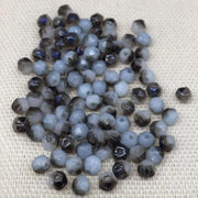 100 Vintage Blue Azure Czech English Cut Opal Glass Beads - Sea Beads