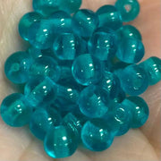 100 Teal Light Czech Round Glass Beads - Sea Beads
