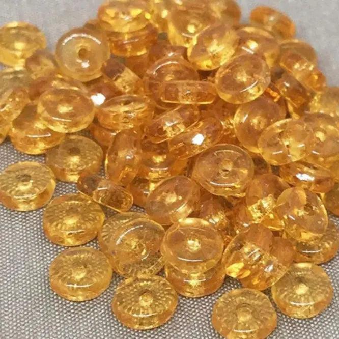 100 Topaz Czech Rondelle Disc Glass Beads - Sea Beads