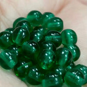 100 Green Czech Transparent Round Glass Beads - Sea Beads