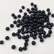 100 Vintage Black Japan Acrylic Round Beads - Sea Beads