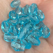 100 Vintage Blue Aqua Small Oval Glass Beads - Sea Beads