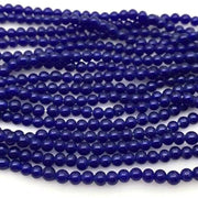 100 Vintage Blue Dark Japan Tiny Round Glass Beads - Sea Beads