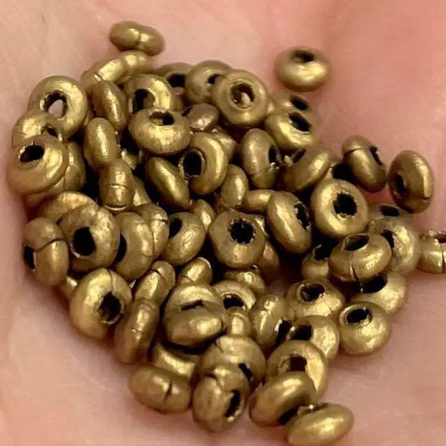 100 Vintage Brass Rondelle Metal Beads - Sea Beads