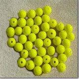 100 Vintage Bright Yellow Round Glass Beads - Sea Beads
