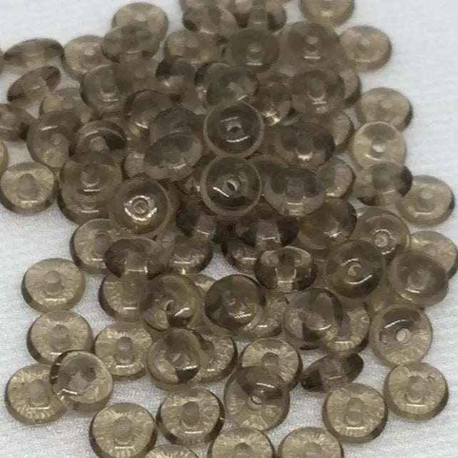 100 Vintage Brown Light Rondelle Glass Beads - Sea Beads