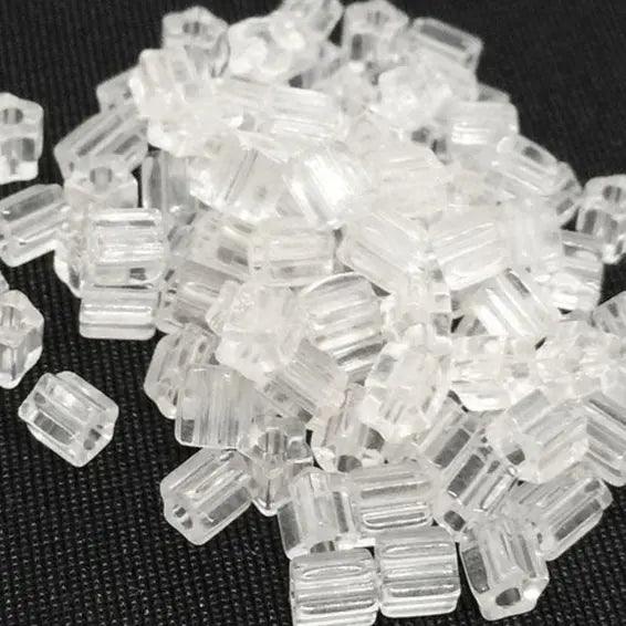 100 Vintage Clear Czech Glass Pentagon Beads - Sea Beads