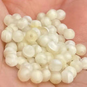 100 Vintage Cream German Matte Glass Beads - Sea Beads