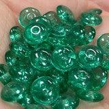 100 Vintage Green Emerald Light Rondelle Glass Beads - Sea Beads
