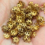 10g Vintage Brass Bead Caps - Sea Beads