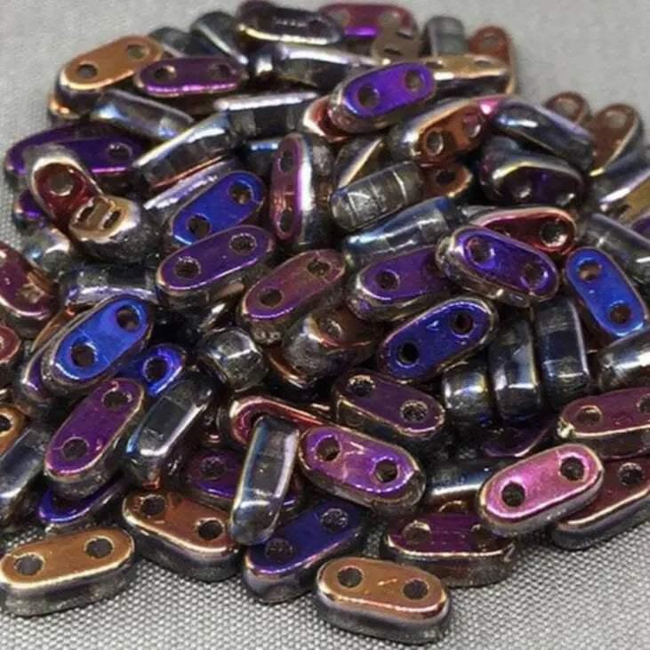10g Vitrail Medium Czech 2-Hole Shim Glass Beads - Sea Beads