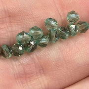 12 Green Ernite Round Swarovski Crystal Beads - Sea Beads
