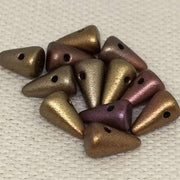 12 Iris Bronze Czech Spike Glass Beads - Sea Beads