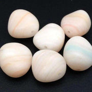 12 Vintage Peach Pink Striped Czech Glass Beads - Sea Beads