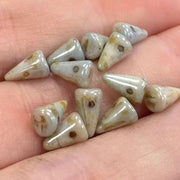 12 Picasso Czech Spike Glass Beads - Sea Beads