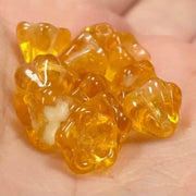 12 Topaz Glow in the Dark Czech Flower Glass Beads - Sea Beads