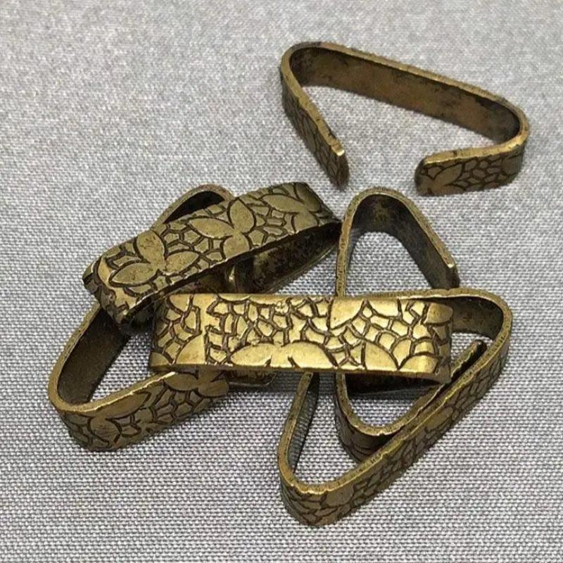 12 Vintage Antique Gold Plated Floral Leaf Metal Links - Sea Beads
