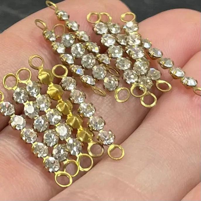 12 Vintage Austrian Rhinestone Jewelry Links #8635 - Sea Beads