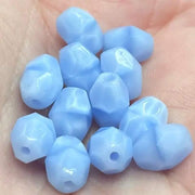 12 Vintage Blue German Rhombus Diamond Glass Beads - Sea Beads