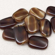 12 Vintage Caramel Brown Czech Glass Beads #8828 - Sea Beads