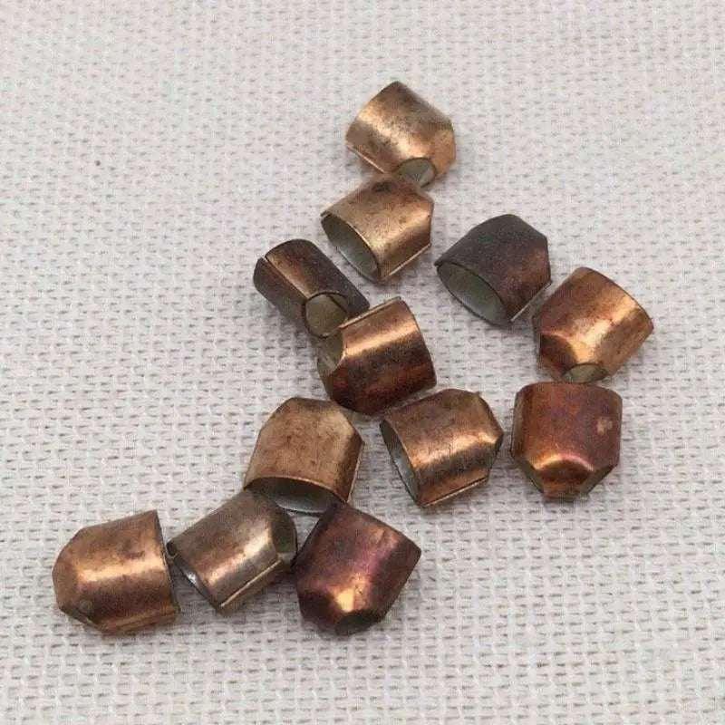 12 Vintage Copper Plated Bead Caps - Sea Beads