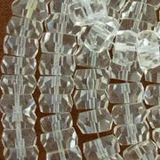 12 Vintage Faceted Clear Crystal Rondelle Glass Beads #8020 - Sea Beads