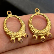 12 Vintage Gold Plated Chandelier Earring Findings - Sea Beads