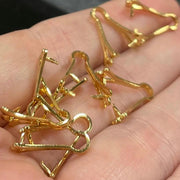 12 Vintage Gold Plated Pinch Bails #8571 - Sea Beads