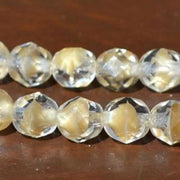 12 Vintage Tan Clear Givre German Glass Beads - Sea Beads