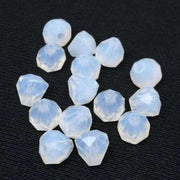 15 Vintage White German Opal Cone Glass Beads - Sea Beads