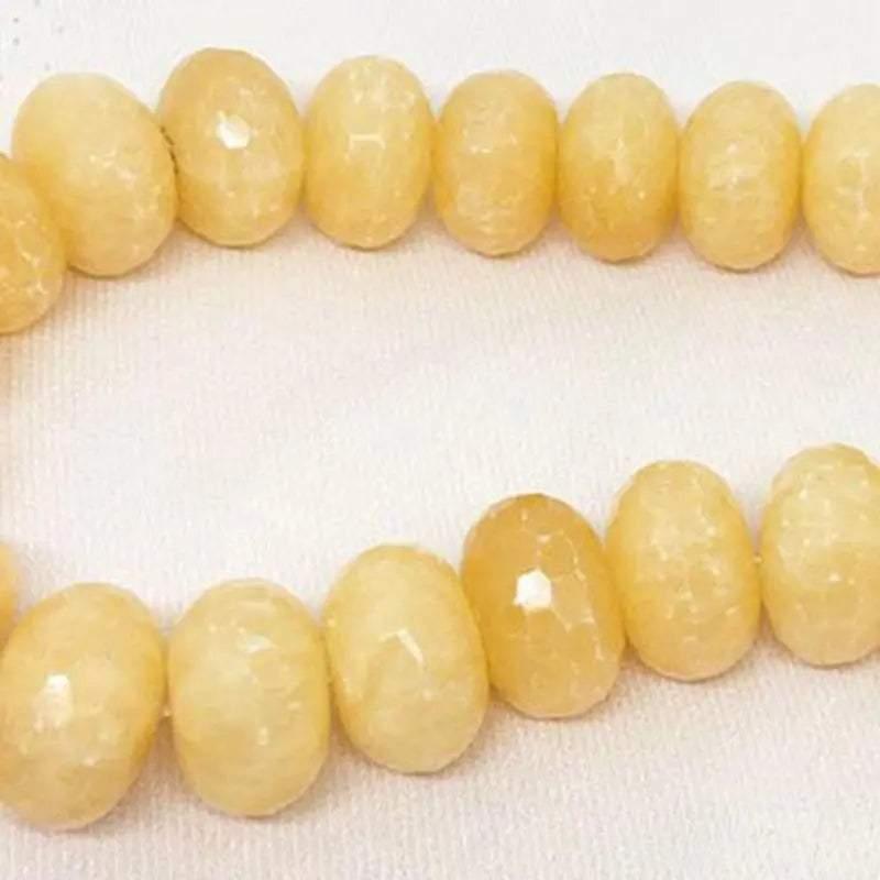 15" Strand Faceted Yellow Calcite Rondelle Gemstone Beads - Sea Beads