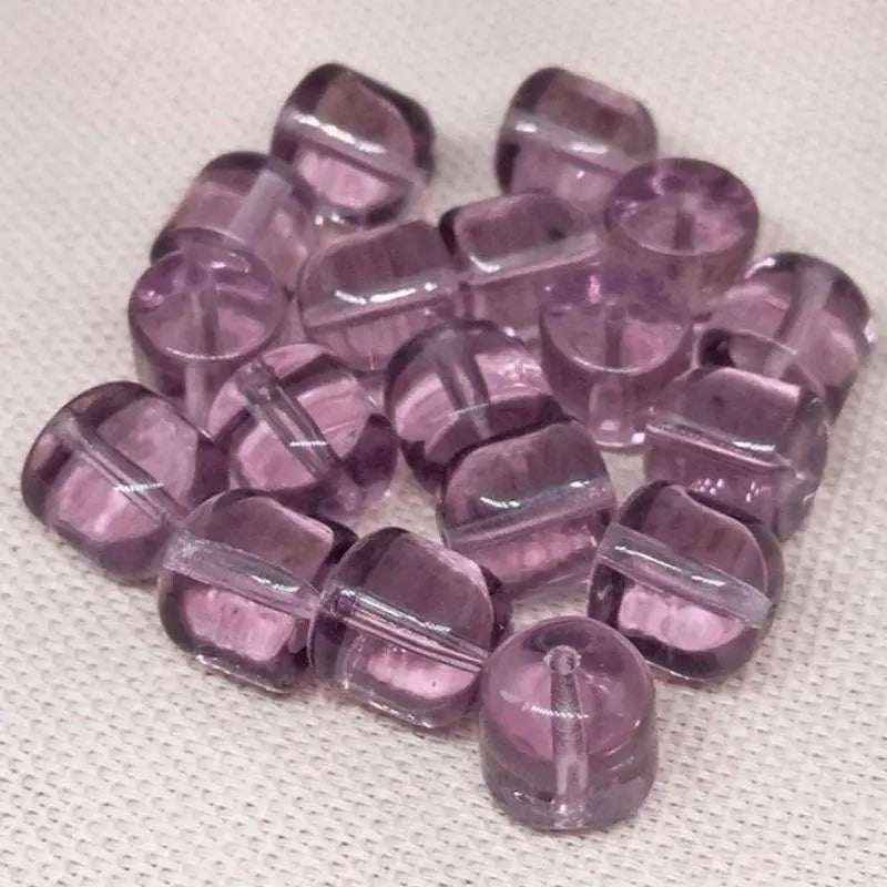 18 Vintage Amethyst Purple Czech Gumdrop Glass Beads - Sea Beads