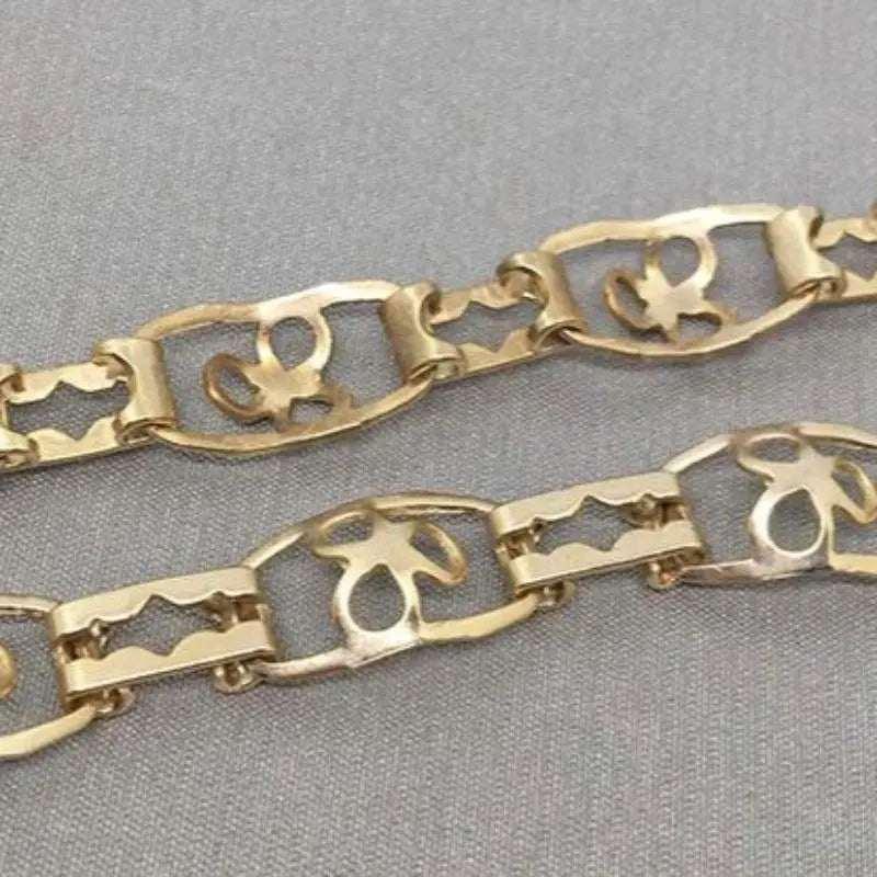 2 Feet Light Gold Vintage Metal Chain - Sea Beads