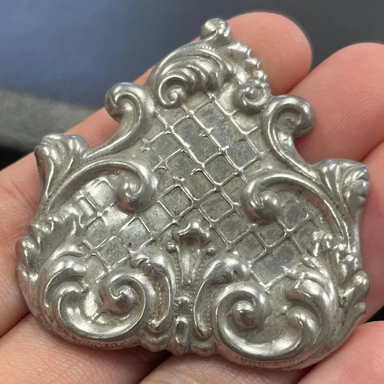2 Vintage Silver Plated Art Deco Metal Stampings - Sea Beads