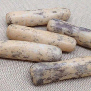 2 Vintage Beige Gray Austrian Picasso Glass Beads - Sea Beads
