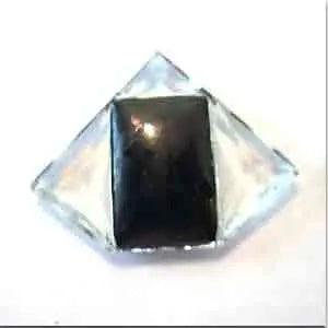 2 Vintage Black Clear Deco Era Glass Stones #9130 - Sea Beads