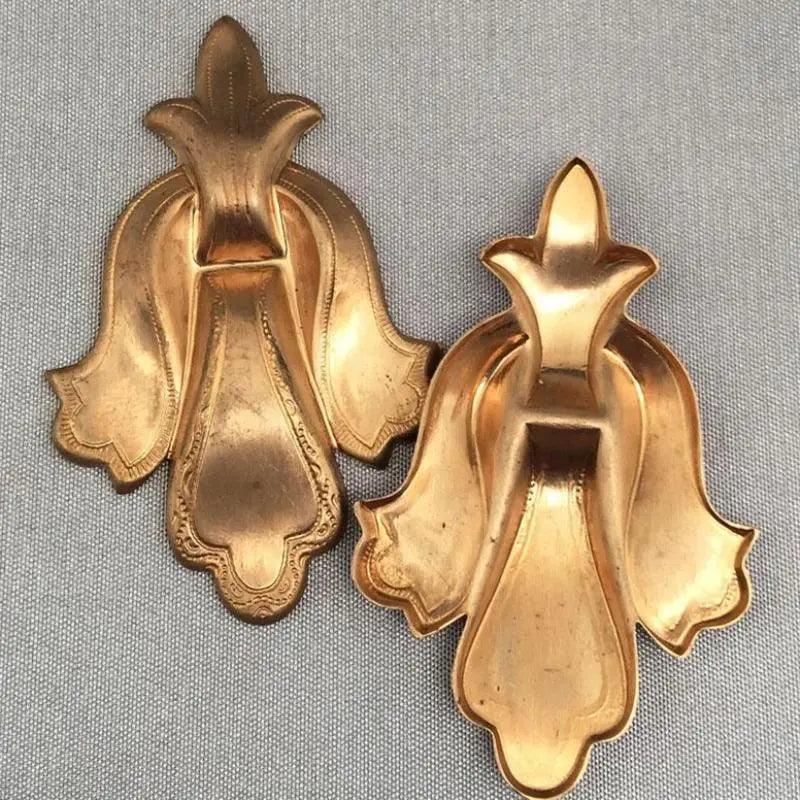 2 Vintage Brass Fancy Art Deco Metal Stampings - Sea Beads