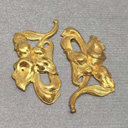 2 Vintage Brass Flower Metal Stampings - Sea Beads