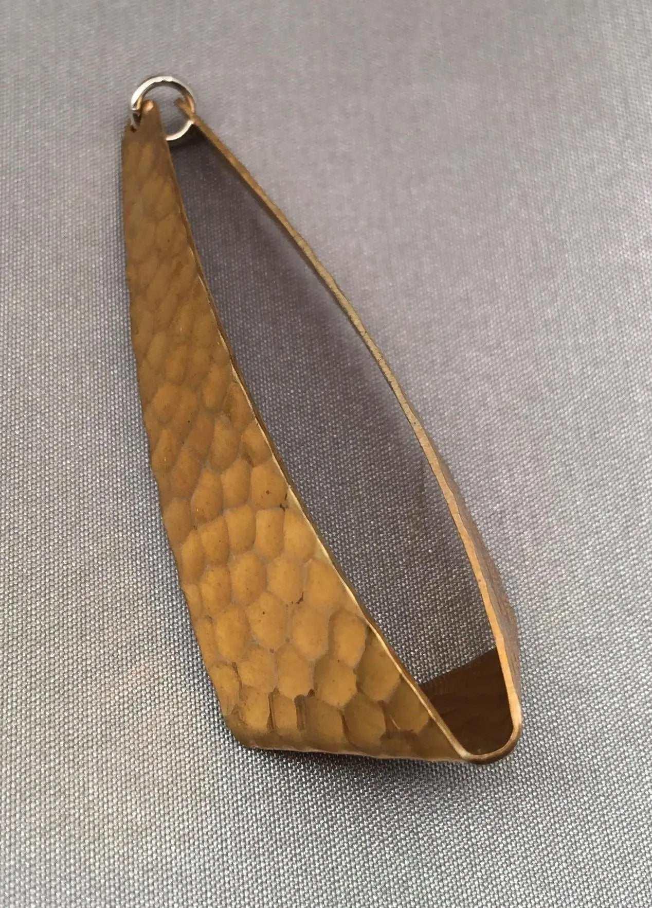 2 Vintage Brass Hammered Pendants - Sea Beads