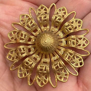 2 Vintage Brass Large Filigree Metal Components - Sea Beads
